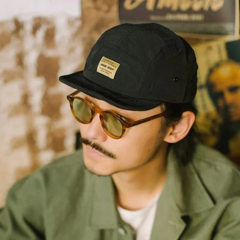 Quick-Dry 5-Panel Baseball Cap with Adjustable Strap