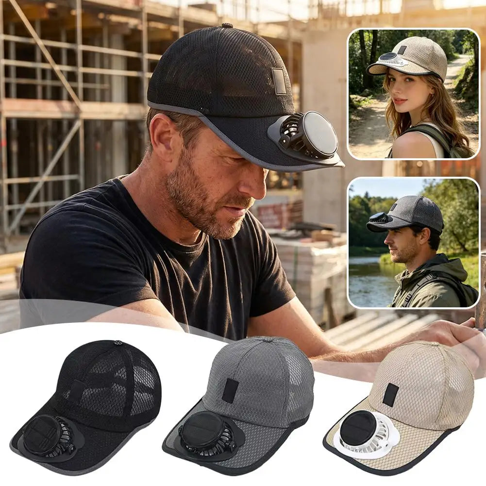 Solar & USB Powered Cooling Fan Hat
