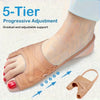 A beige 5-tier progressive adjustment toe separator for gradual and adjustable foot support.