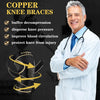 A doctor demonstrates copper knee braces, showing the product and its benefits for knee pain relief.
