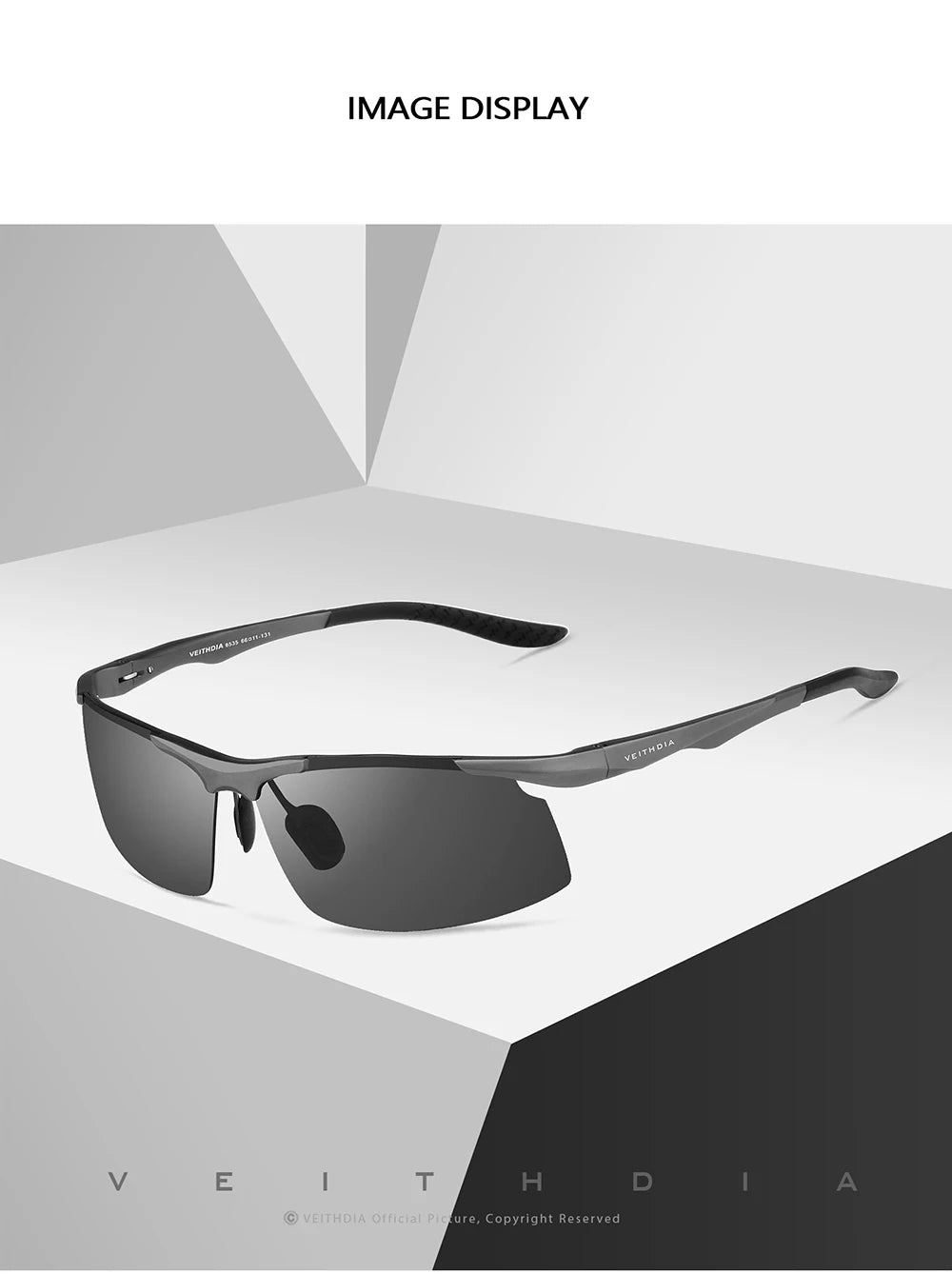 Rimless Polarized Sunglasses for Men | Lightweight Aluminum-Magnesium Frame with UV400 Protection