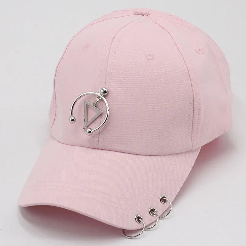Classic Cotton Cap with Metal Ring Detail