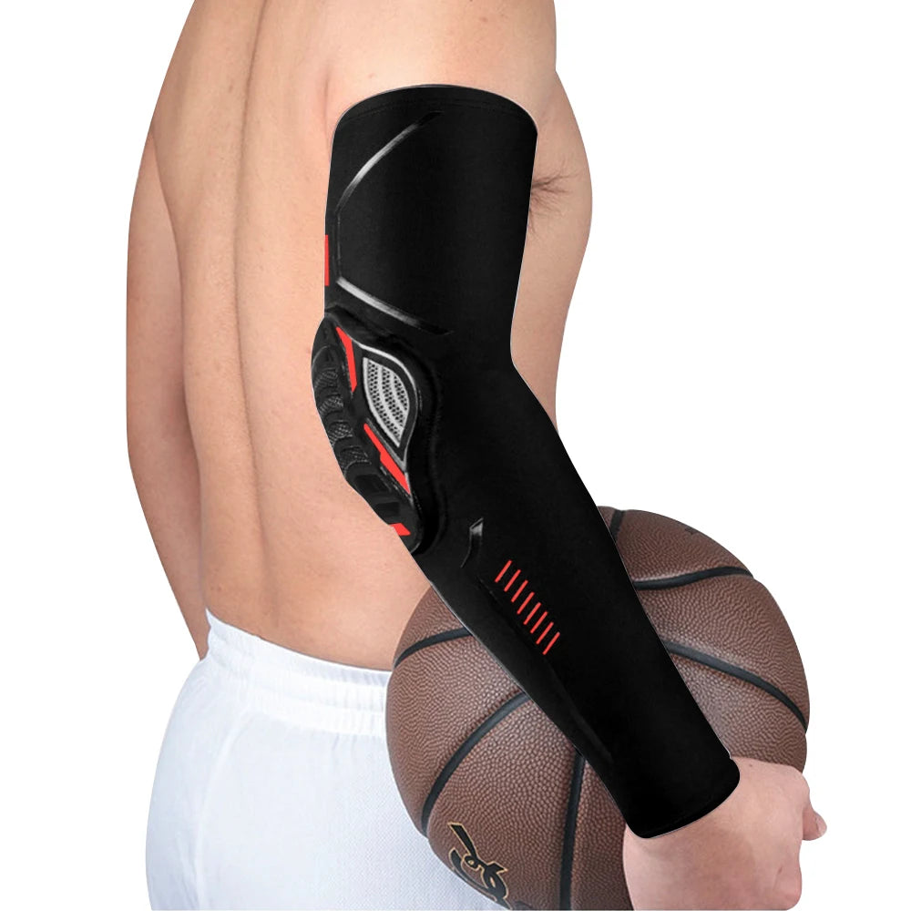 Black sports compression sleeve for the elbow or knee, shown on a person's arm.