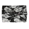 Tissu extensible à motif floral noir et blanc pour bandeau de sport