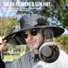 Solar-Powered Cooling Bucket Hat with USB Rechargeable Fan