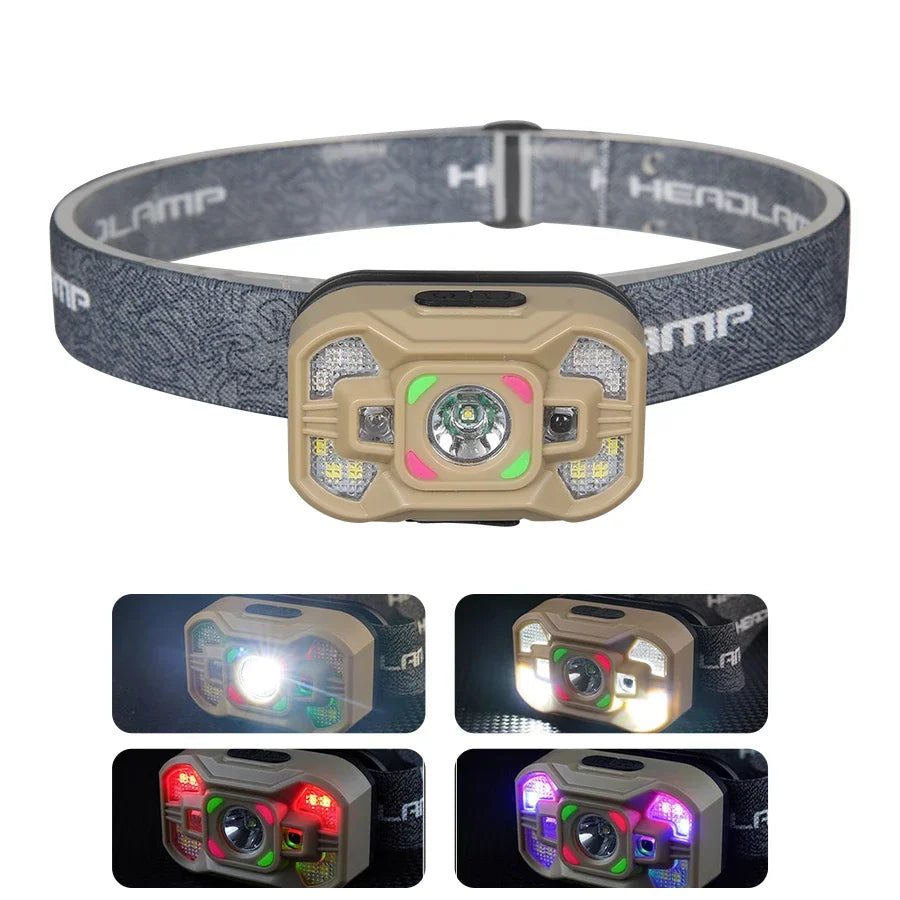 USB Rechargeable LED Headlamp with 6 Lighting Modes