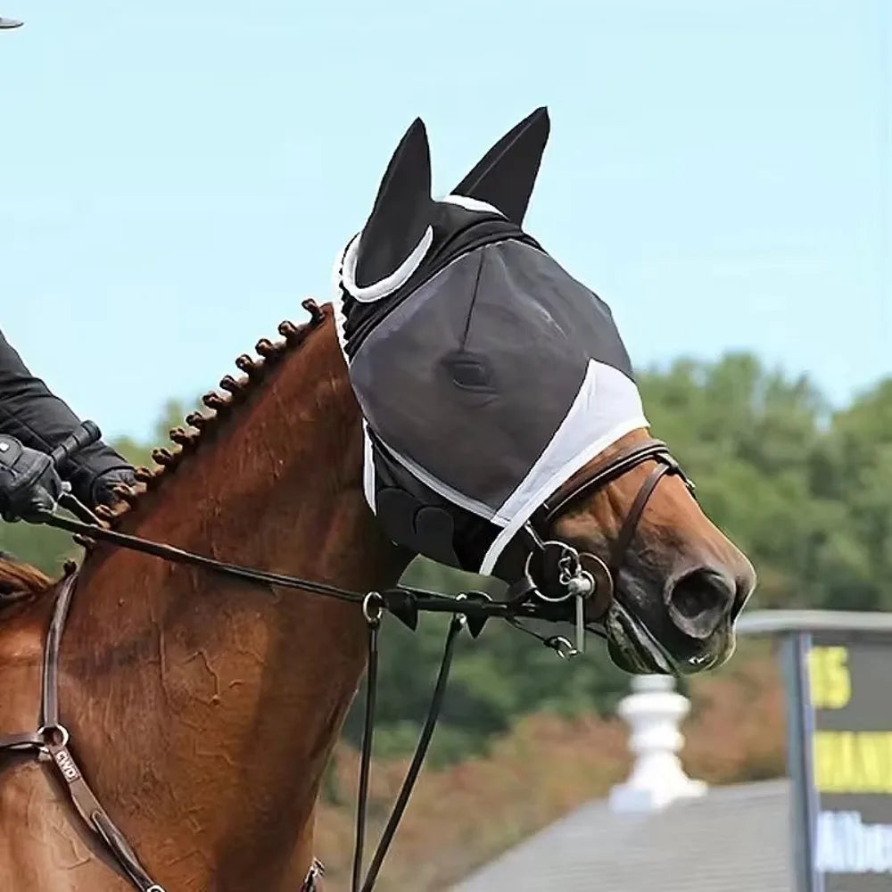 Breathable Horse Fly Mask with Adjustable Mesh