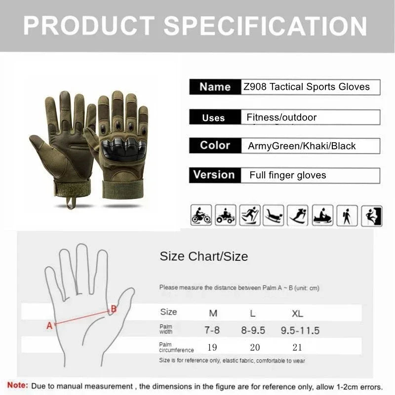 Tactical Full-Finger Gloves for Outdoor Sports and Motorcycling