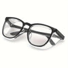 Klares anti-nebelndes Schutzbrille mit schwarzen Rahmen, von oben gezeigt.