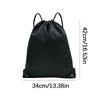 Black football training kit bag with adjustable straps and dimensions 34cm wide by 42cm high