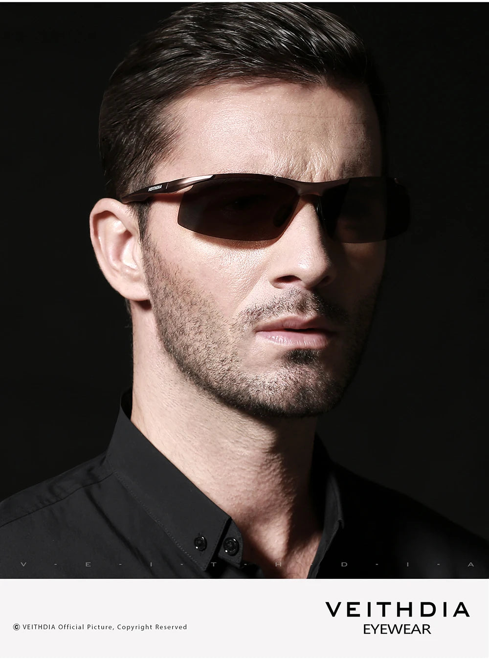 Rimless Polarized Sunglasses for Men | Lightweight Aluminum-Magnesium Frame with UV400 Protection