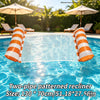 Two-pipe patterned recliner inflatable mesh pool float lounger in orange and white stripes