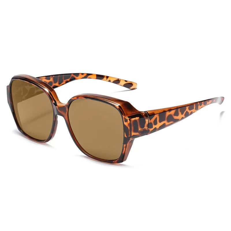 Vintage Oversized UV400 Sunglasses with Fit-Over Design