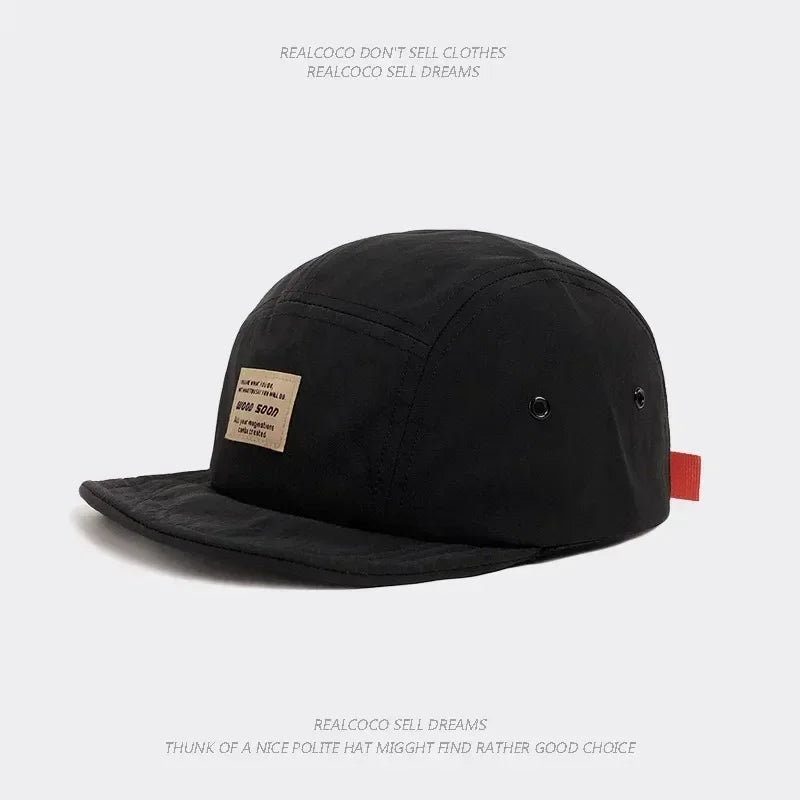 Quick-Dry 5-Panel Baseball Cap with Adjustable Strap