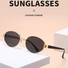 Retro Oval Metal Sunglasses with UV400 Protection
