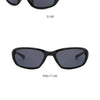 نظارات شمسية سوداء ورمادية عتيقة من طراز Y2K، معروضة من الجانب والخلف.