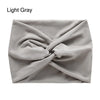 Bandeau en tissu bohème gris clair, plié et noué