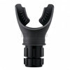 Black silicone breathing trainer with a handle and base for respiratory health exercises