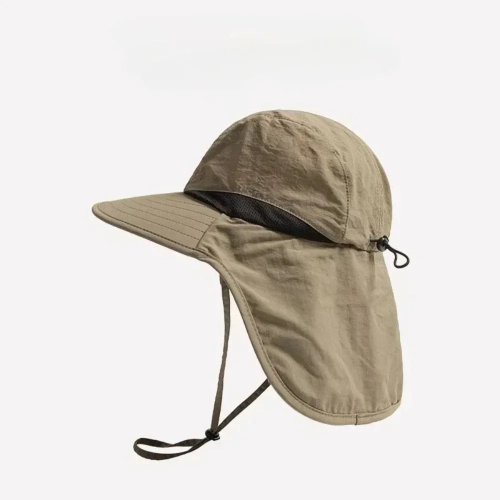 Wide Brim Sun Hat with Neck Flap for Outdoor Adventures