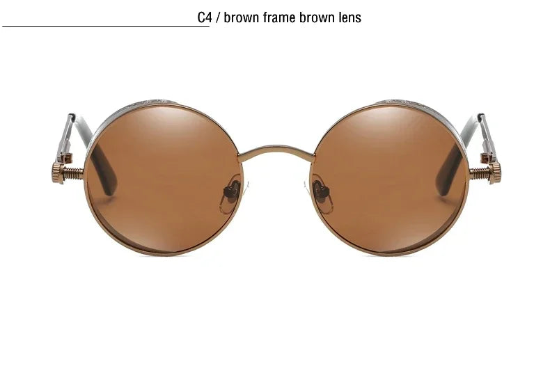 Classic Round Metal Frame Sunglasses with UV400 Protection