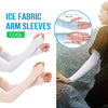 White ice fabric arm sleeves shown on a person's arm, demonstrating with and without a cuff.