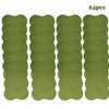 A set of twenty-four olive green self-heating lumbar spine patches.