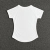 A white seamless high-waist yoga top for women displayed against a dark gray background.