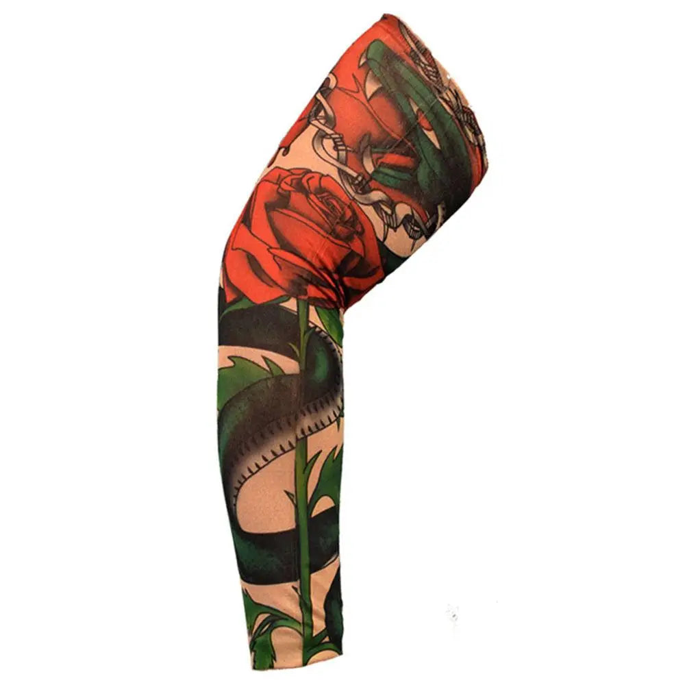 Cooling UV Protection Arm Sleeves with Tattoo Design