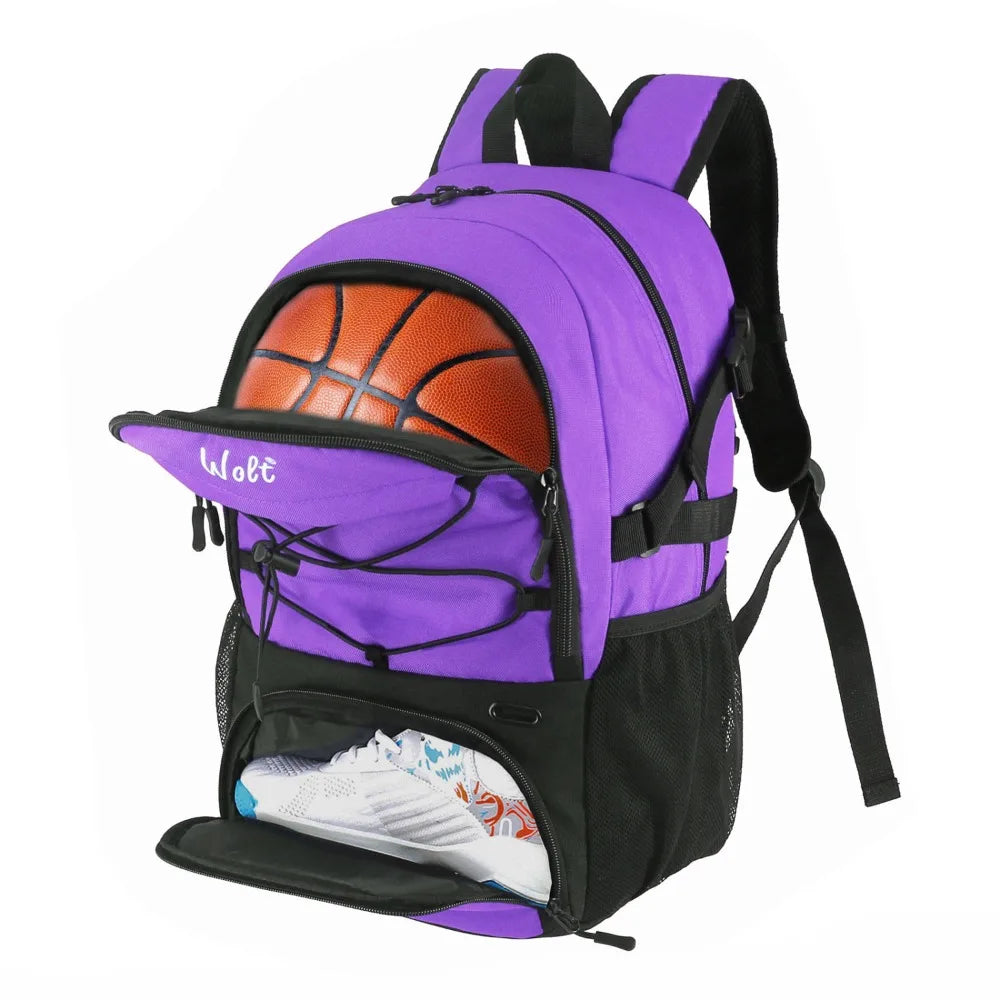 Multi-Sport Backpack with Separate Shoe & Ball Compartments