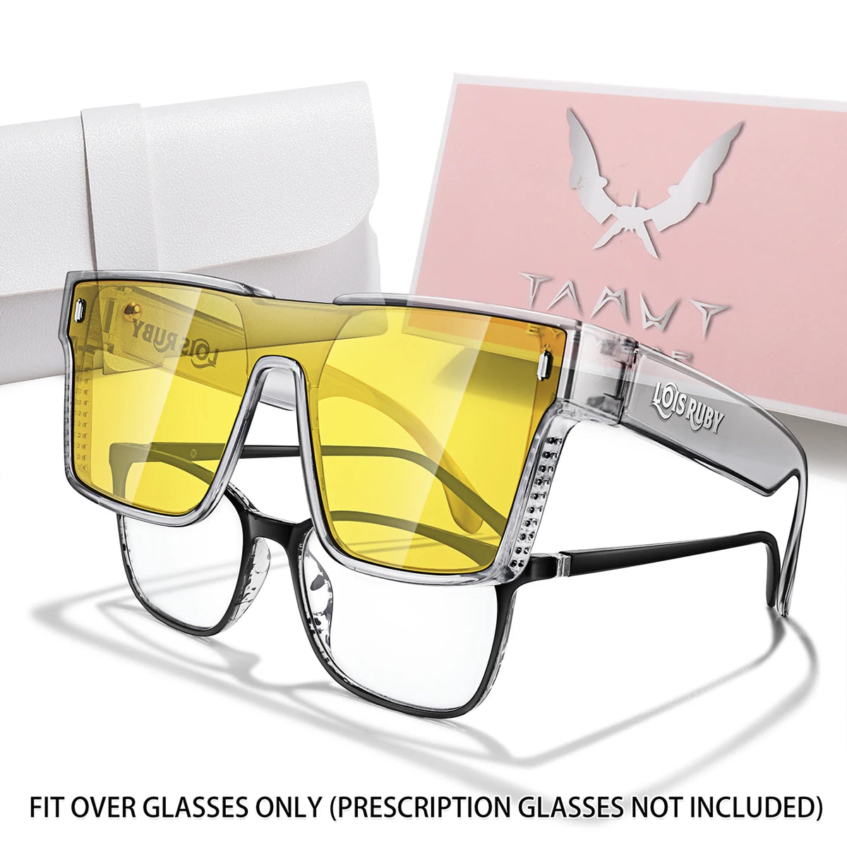 UV400 Oversized Sunglasses with Protective PU Case