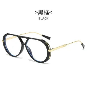Black vintage oversized designer sunglasses with gold accents
