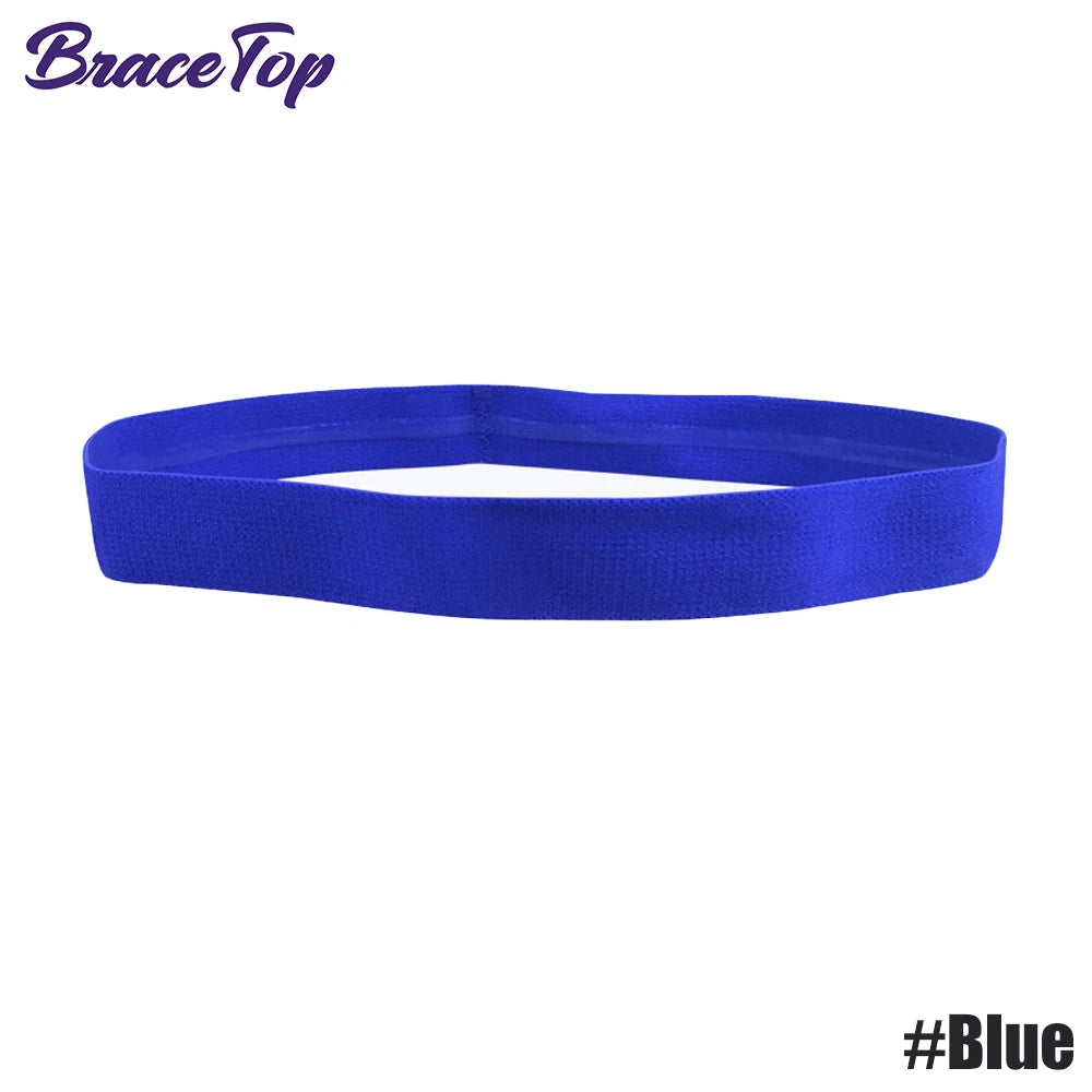 A royal blue BraceTop sports headband shown flat.