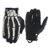 A pair of black tactical finger gloves with a translucent, glow-in-the-dark pattern on the knuckles.