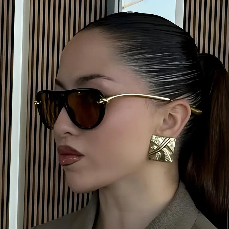 Elegant Knot Double Beam Pilot Sunglasses