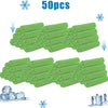 A set of 50 green cooling microfiber towels for sports and wellness, shown in a flat layout.
