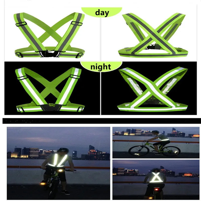 Adjustable Reflective Safety Vest for Night Running and Cycling