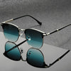Vintage Half-Frame Sunglasses with UV400 Protection