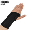 A hand wearing a black wrist support brace on the left wrist.
