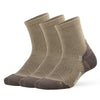 A stack of three olive green breathable performance running socks viewed from the side.