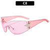 Pink gradient futuristic sunglasses with a star detail