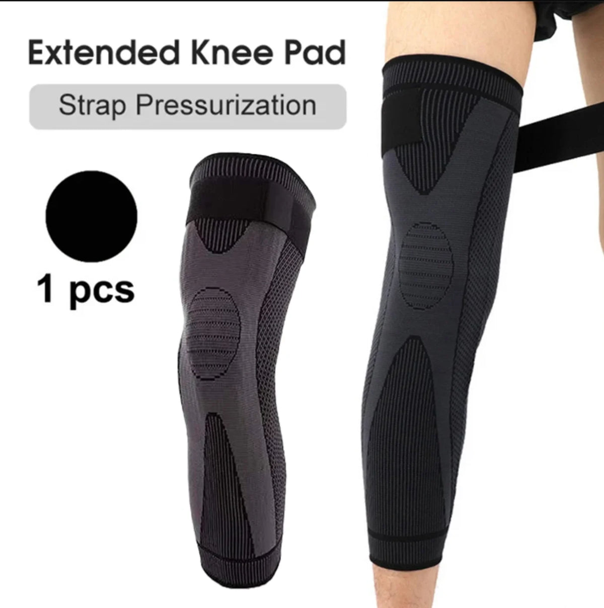 Pattes d'épaules noires avec une sangle pour la pressurisation, portée sur une jambe.