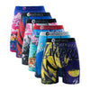 Une pile de sous-vêtements boxers pour hommes respirants à imprimés colorés et variés.