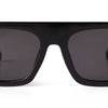 Black vintage oversized square sunglasses with a tortoiseshell accent