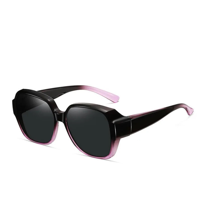 Vintage Oversized UV400 Sunglasses with Fit-Over Design
