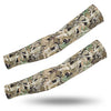 A pair of camouflage tactical arm sleeves designed for outdoor sports.