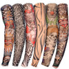 A collection of long seamless tattoo sleeves featuring various designs and themes.