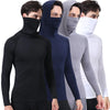 Four men models wearing black, gray, and white athletic fishing hoodies