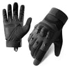 A pair of black vintage leather motorcycle riding gloves shown against a white background.