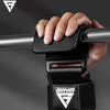 A hand grips a black weight lifting hook with an attached black wrist wrap, demonstrating upgrading and thickening features.