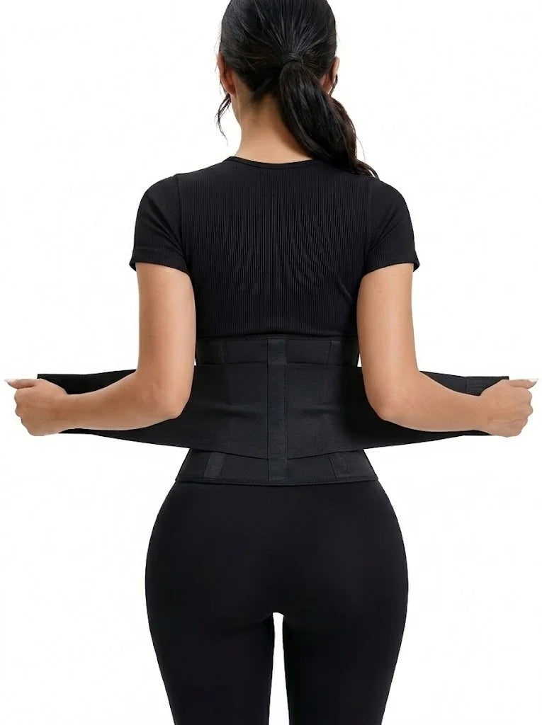 Leopard Print Waist Trainer with Double Belt Closure